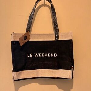Black and Cream Tote Bag